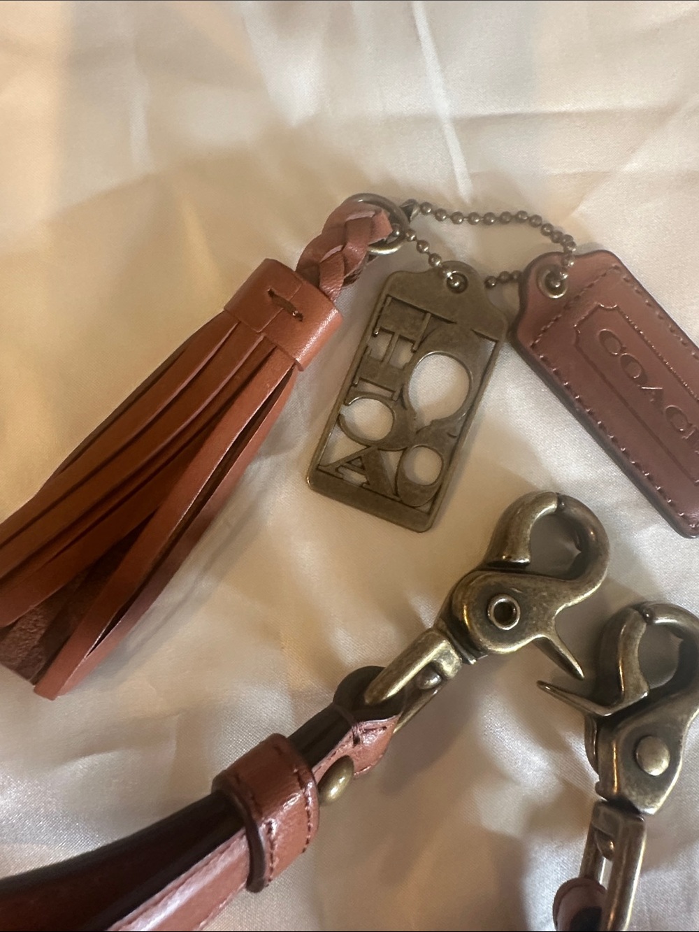 Coach Tan Leather Replacement Strap and Hangtags/Tassel for Mini Willis - Picture 3 of 6